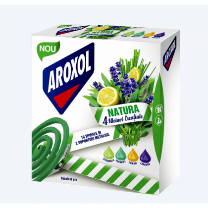 Aroxol spirale impotriva tantarilor Natura 10 bucati + 2 suporturi