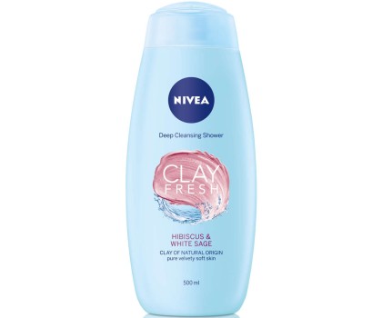 Nivea gel de dus Clay Fresh 500ml Hibiscus White Sage