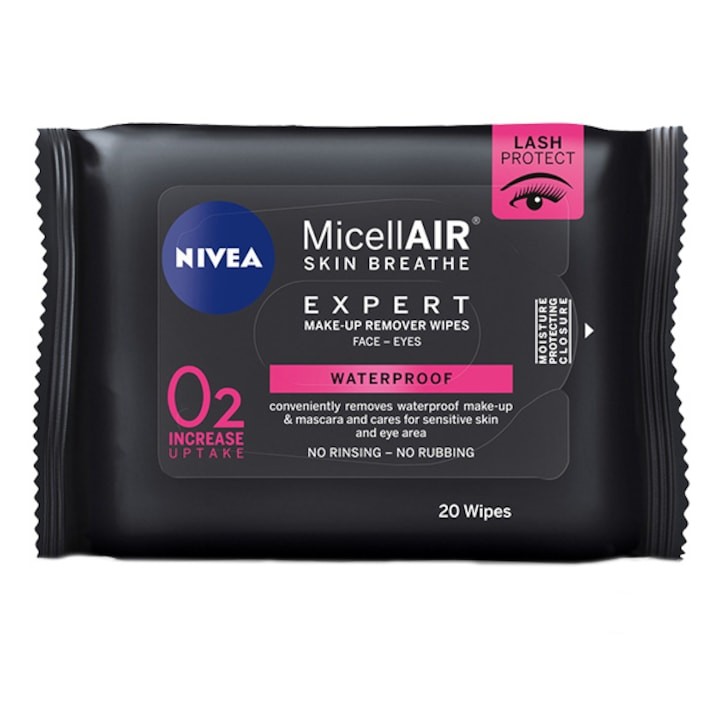 Nivea servetele demachiante MicellAir Waterproof 20buc