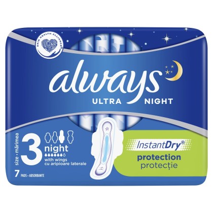 Always absorbante Ultra Night marimea 3, 7 bucati