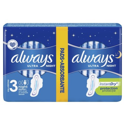 Always absorbante Ultra Night marimea 3, 12 bucati