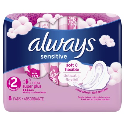 Always absorbante Sensitive Super marimea 2, 8 bucati