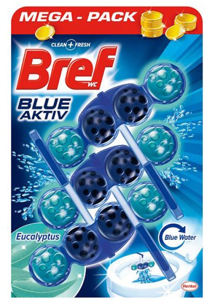 Bref odorizant toaleta Blue Aktiv 3x50gr Eucalyptus