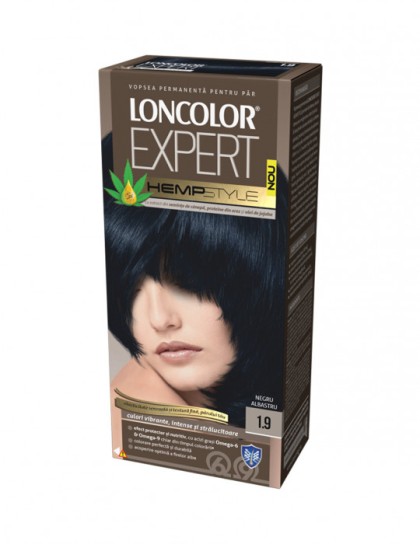 Loncolor vopsea pentru par Expert HempStyle 1.9 Negru albastru