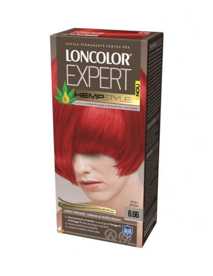 Loncolor vopsea pentru par Expert HempStyle 8.66 Rosu intens