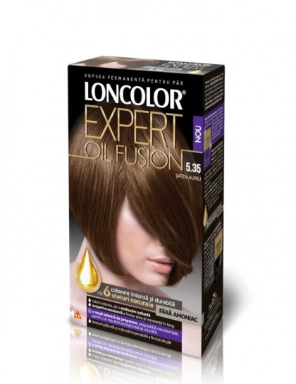 Loncolor vopsea pentru par Expert Oil Fusion 5.35 Saten auriu