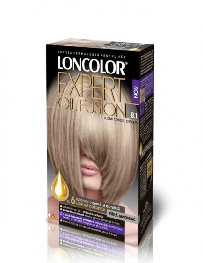 Loncolor vopsea pentru par Expert Oil Fusion 8.1 Blond cenusiu deschis