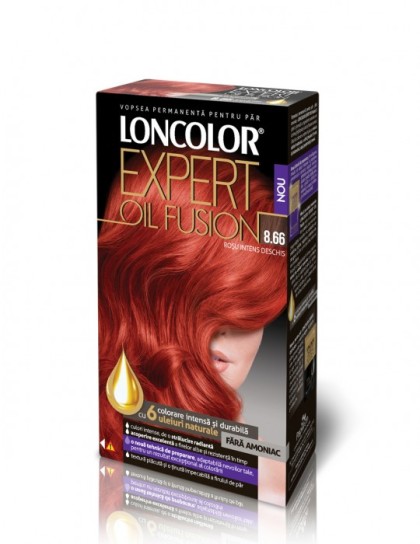 Loncolor vopsea pentru par Expert Oil Fusion 8.66 Rosu intens deschis