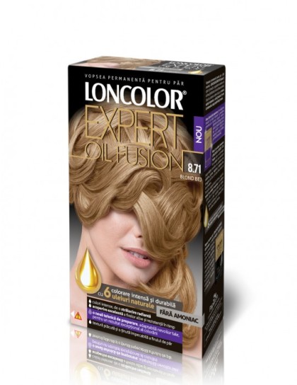 Loncolor vopsea pentru par Expert Oil Fusion 8.71 Blond bej