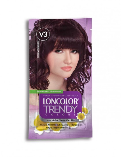 Loncolor vopsea pentru par Trendy V3 Saten violin rock