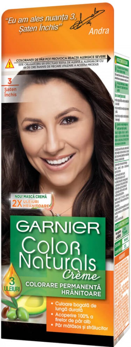 Garnier vopsea de par Color Naturals 3 Saten inchis