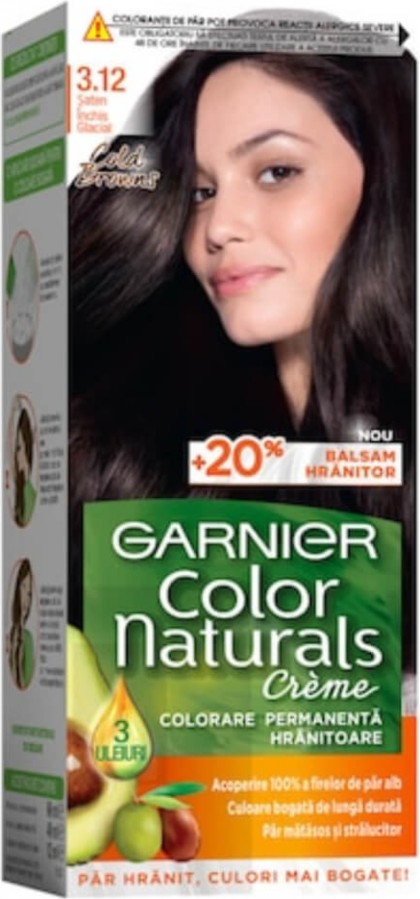 Garnier vopsea de par Color Naturals 3.12 Saten inchis glacial