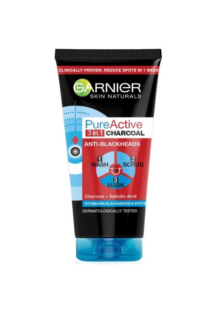 Garnier gel de curatare pentru fata Pure Active 3in1 Charcoal 150ml