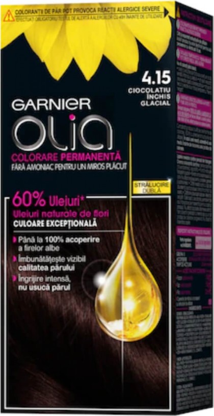 Garnier vopsea de par Olia 4.15 Ciocolatiu inchis glacial