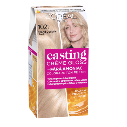 Loreal vopsea de par semi-permanenta Casting Creme Gloss 1021 Blond deschis perlat