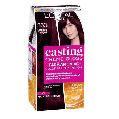 Loreal vopsea de par semi-permanenta Casting Creme Gloss 360 Cireasa neagra