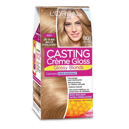 Loreal vopsea de par semi-permanenta Casting Creme Gloss 801 Blond Satin