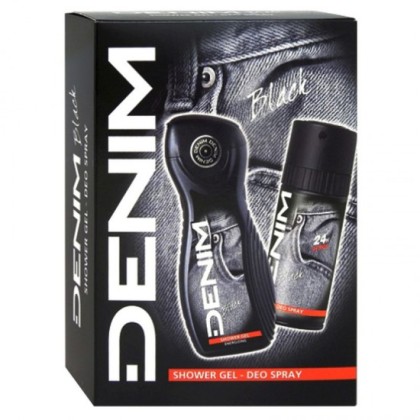 Denim set cadou Black (Gel de dus 250ml + Deodorant spray 150ml)