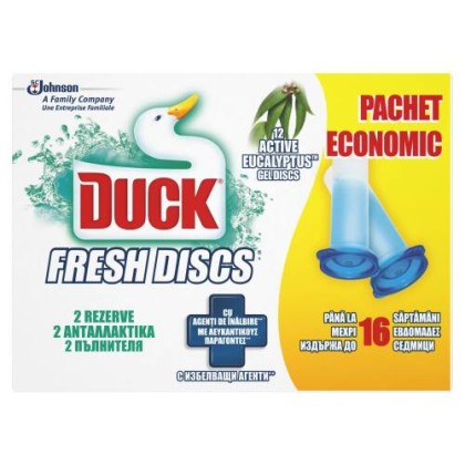 Duck rezerve odorizant gel pentru toaleta Fresh Discs 2 bucati Active Eucalyptus