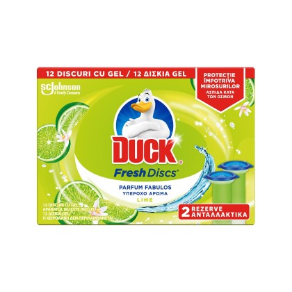 Duck rezerve odorizant gel pentru toaleta Fresh Discs 2 bucati Lime
