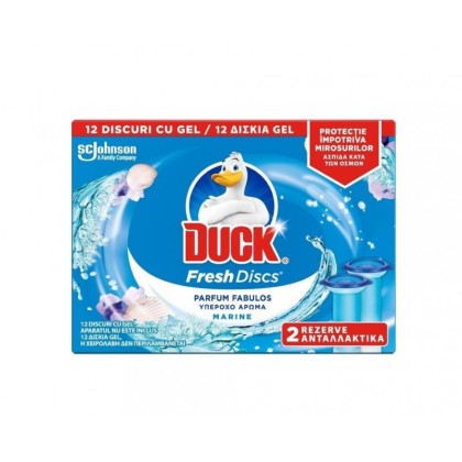 Duck rezerve odorizant gel pentru toaleta Fresh Discs 2 bucati Marine