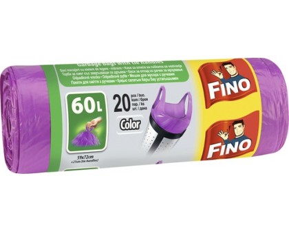 Fino saci menajeri cu maner Color 60l 20 bucati