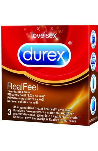 Durex prezervative 3 bucati Real Feel