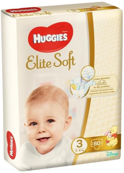 Huggies scutece Elite Soft 3, 5 - 9 kg, 80 bucati
