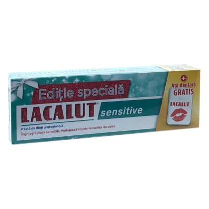 Lacalut pachet Pasta de dinti Sensitive 75ml + Ata dentara