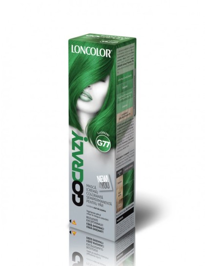 Loncolor GoCrazy masca crema coloranta semipermanenta G77 GoGreen