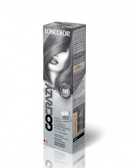 Loncolor GoCrazy masca crema coloranta semipermanenta S11 GoDarkSilver