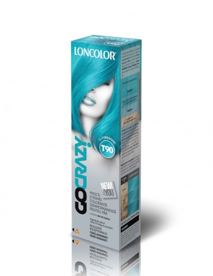 Loncolor GoCrazy masca crema coloranta semipermanenta T90 GoTurquoise