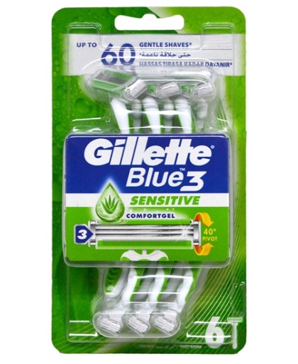 Gillette aparat de ras Blue3 Sensitive 6 bucati / set