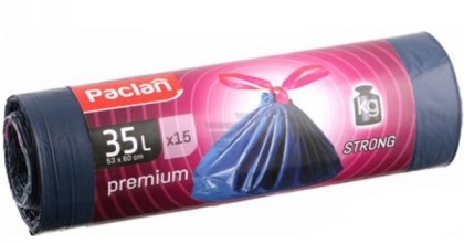 Paclan saci menajeri Premium cu snur 35l 15 bucati