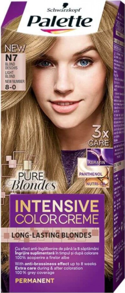 Palette vopsea de par Intensive Color Creme N7 Blond deschis