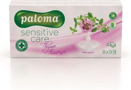 Paloma batiste nazale Sensitive Care Thyme 4 straturi, 8 bucati / set