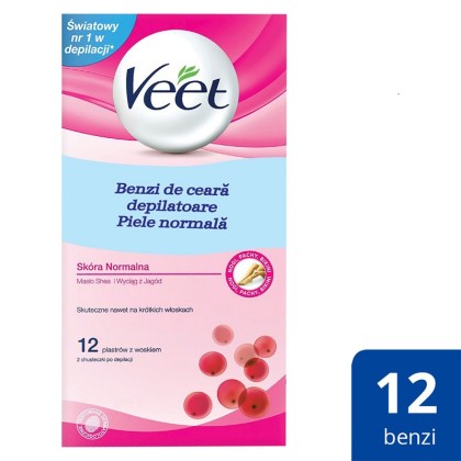 Veet benzi depilatoare pentru corp piele normala 12 bucati Natural Inspirations