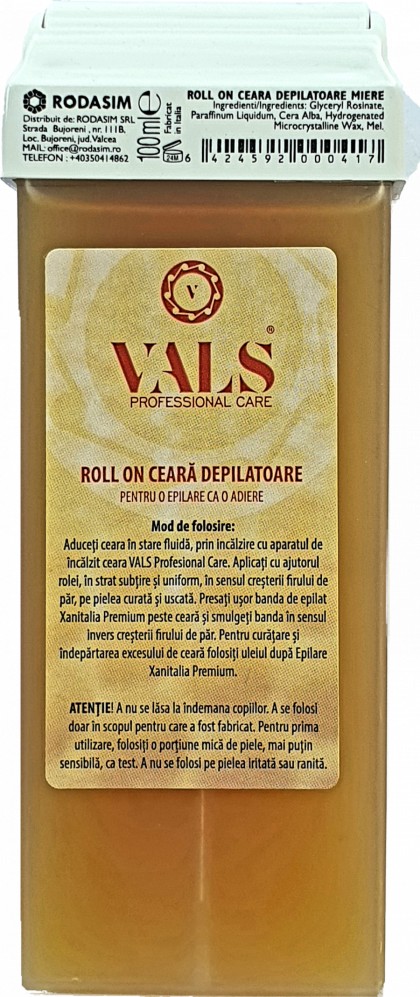 Vals ceara depilatoare cu aplicator roll-on 100ml Miere