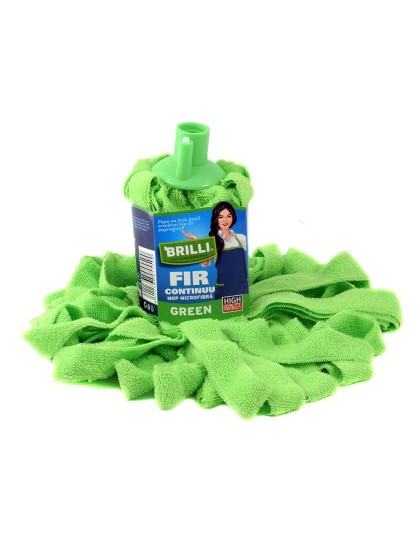 Brilli rezerva pentru mop Fir continuu microfibra Green