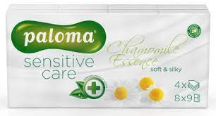 Paloma batiste nazale Sensitive Care Chamomile 4 straturi, 8 bucati / set