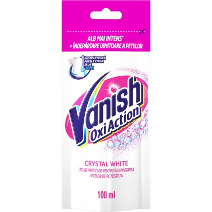 Vanish solutie pentru indepartarea petelor de pe rufe albe 100ml Alb