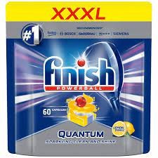Finish tablete pentru masina de spalat vase Quantum Max Lemon 60 bucati