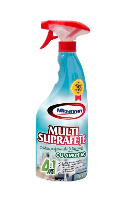 Misavan detergent multisuprafete cu amoniac 4in1 750ml