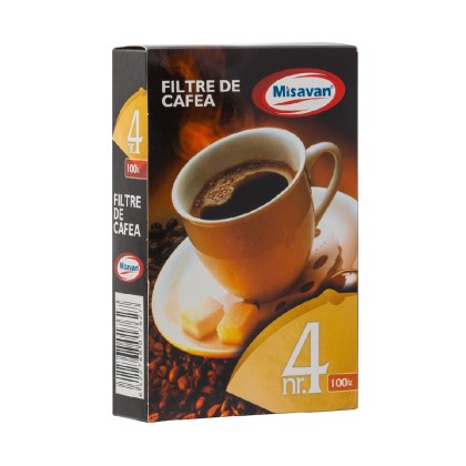 Misavan filtre hartie pentru cafetiere nr 4, 100 bucati