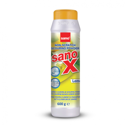 Sano praf pentru curatat cu inalbitor activ si parfum de lamaie 600gr