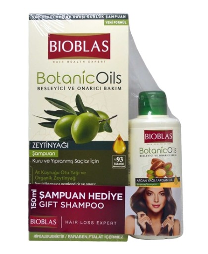 Bioblas sampon masline 360ml + sampon argan 150ml