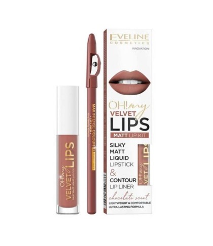 Eveline matt lip kit Oh! my Velvet Lips 12 Praline Eclair